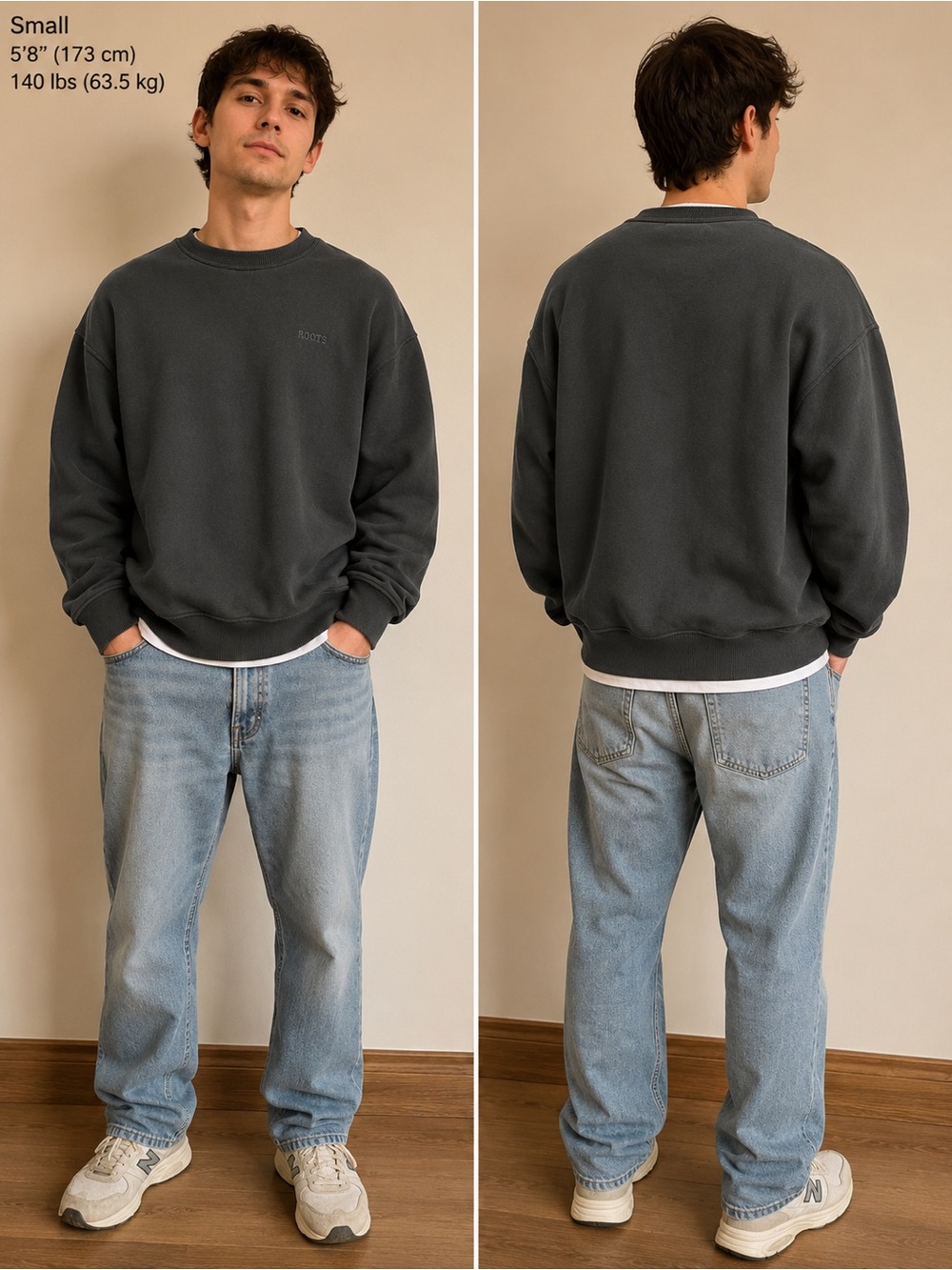 Roots Organic Cotton Crew Neck Sweatshirt Size 2 (XS/S) Excellent Condition